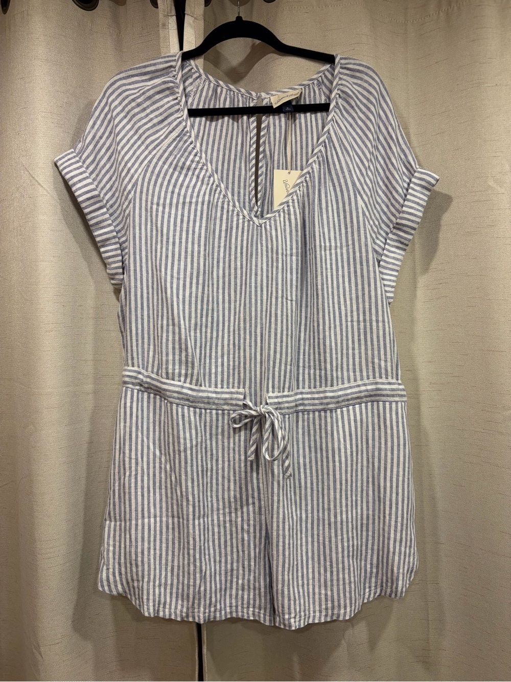Universal Thread Striped Linen Romper